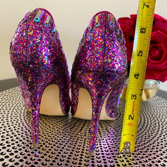 Steve Madden Galaxxie Glitzy Glam Fuchsia Party Pumps (Size 6).🌹 - Picture 16 of 16